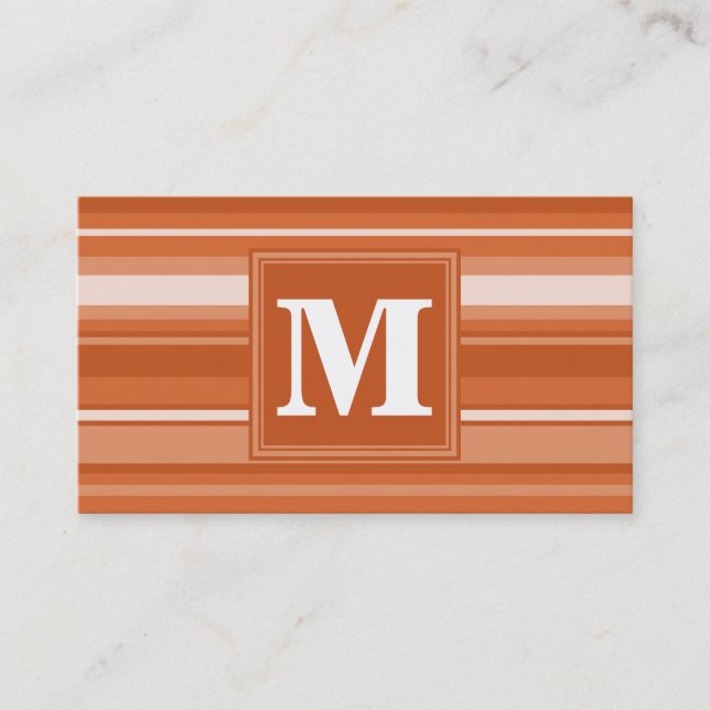 Monogram orange rand visitkort (Framsida)