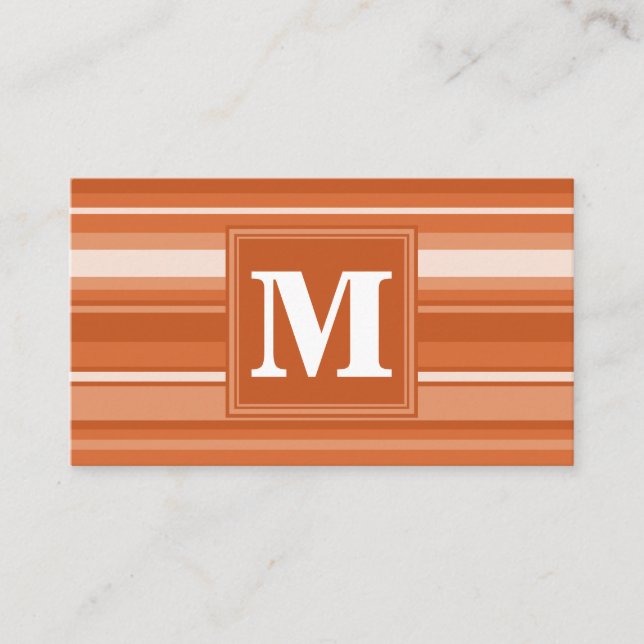 Monogram orange rand visitkort (Framsida)