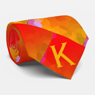 Monogram Orange Rosa Funky Geometric Mönster Slips
