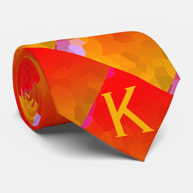 Monogram Orange Rosa Funky Geometric Mönster Slips (Rullad)