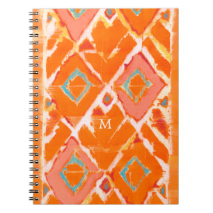 Monogram  Orange Stam II Anteckningsbok Med Spiral