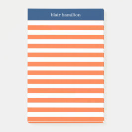 Monogram Orange stripe Post-it Block