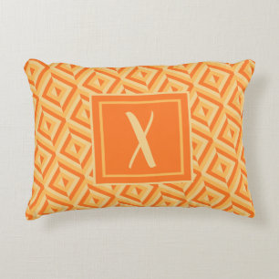 Monogram Orange tretonig Diamond Mönster Prydnadskudde