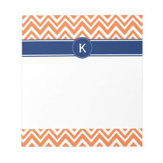 Monogram Orange Zigzag Mönster Anteckningsblock