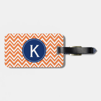 Monogram Orange Zigzag Mönster Bagagebricka
