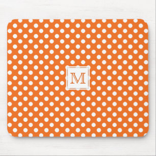 Monogram: Orangen & vit Polka-Pricker Mousepad Musmatta