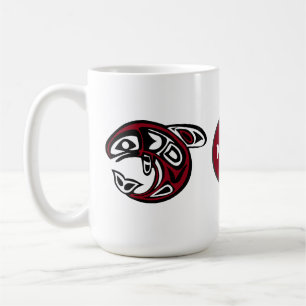 Monogram Orca Killer Whale Design Kaffemugg