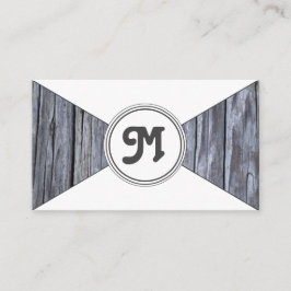 Monogram organiska trävita trianglar visitkort