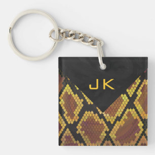 Monogram orm brun och guldtryck