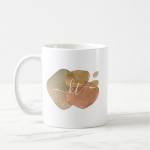 Monogram över Abstrakten ro Glitter Kaffemugg
