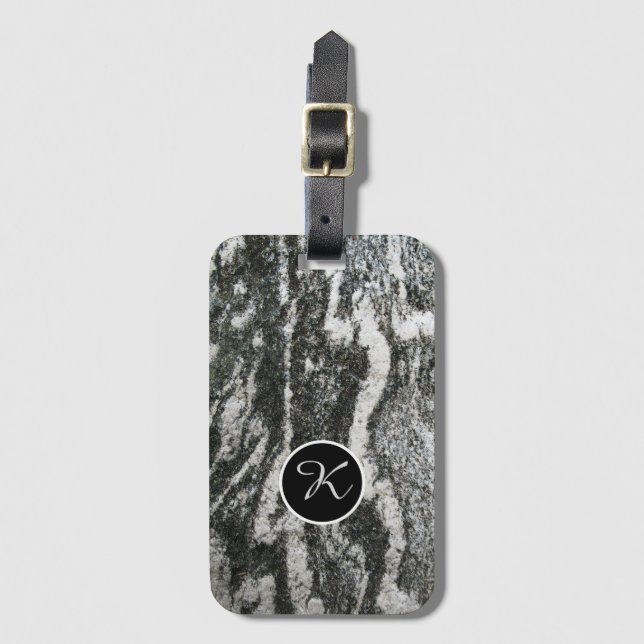 Monogram över Anpassningsbarna för geologisk dekor Bagagebricka (Framsida vertikal)