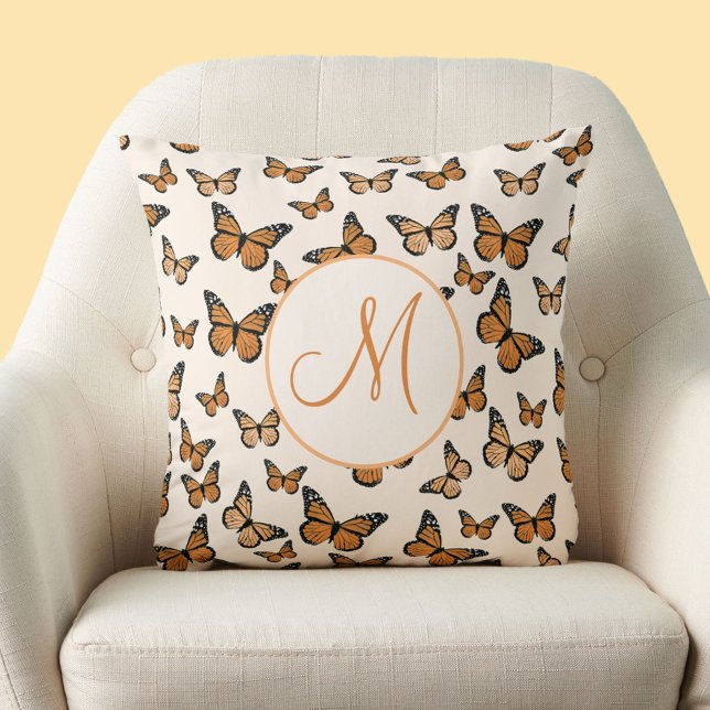 Monogram över Anpassningsbarna Monogram för Orange Kudde (Skapare uppladdad)