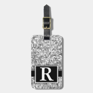 Monogram över den moderna Eleganten Silver Metalli Bagagebricka