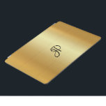Monogram över handskriven Guld iPad Pro Skydd<br><div class="desc">Metallisk look Faux-handskriven Monogram Modern Elegant-mall iPad Pro Cover,  iPad-väskor och höljen.</div>