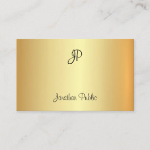 Monogram över handskriven modern stil för Guld Visitkort