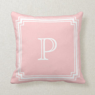 Monogram över hörnstenens Rosa i Ram Kudde