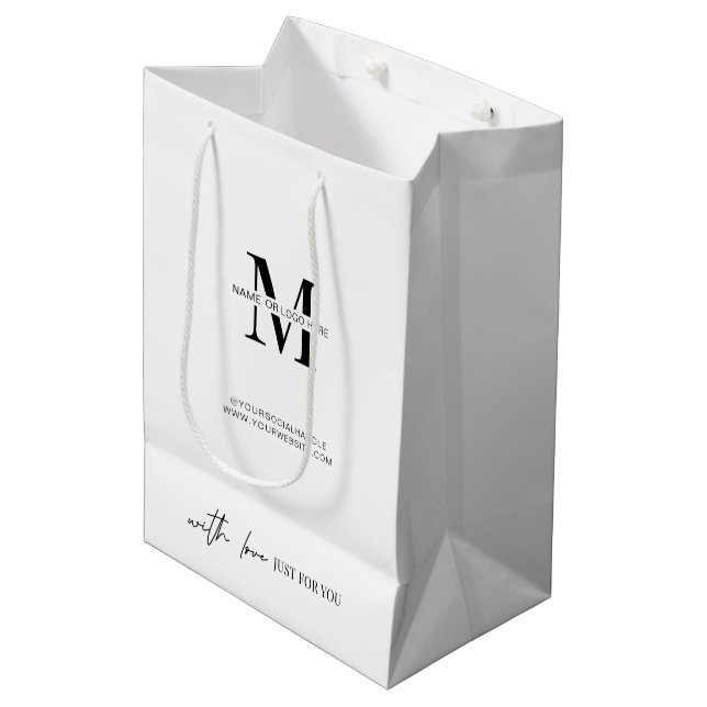 Monogram över minimalistisk Modern Branded Busines (Framsidan Vinklad)