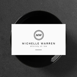 Monogram över minimalistisk modern cirkel för prof visitkort