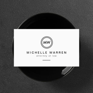 Monogram över minimalistisk modern cirkel för prof visitkort