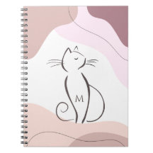 Monogram över minimalistisk svart katt Boho Organi