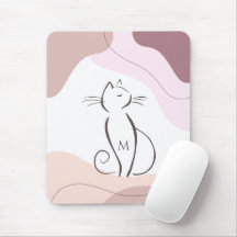 Monogram över minimalistisk svart katt Boho Organi