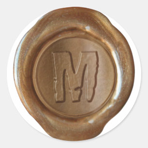 Monogram över sälar i vax - Koppar - Boulder M - Runt Klistermärke