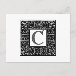 Monogram över silver Celtic ’C’ Vykort