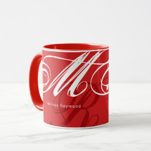 Monogram Oversized All-over Fiery-Red Färg Mugg