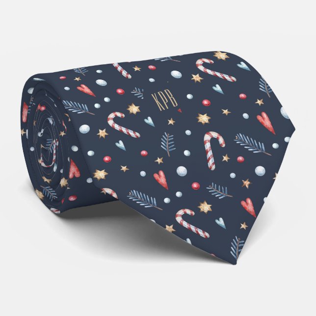 Monogram Oxford Blue Polkagrisar Guld Stars Hearts Slips (Rullad)