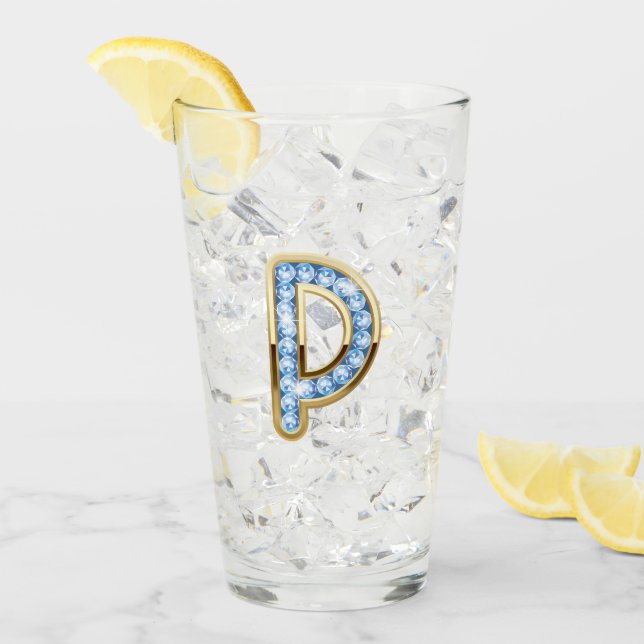 Monogram P - 16 oz glas (Framsida Ice)