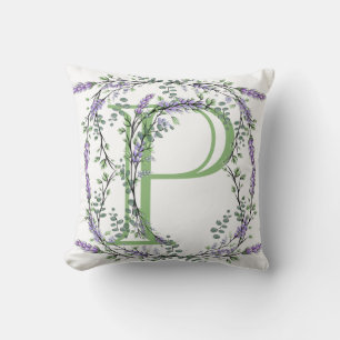 Monogram P Lavender Eucalyptus Kudde