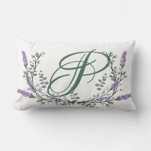 Monogram P Lavender Eucalyptus Lumbarkudde