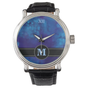 monogram på blå armbandsur