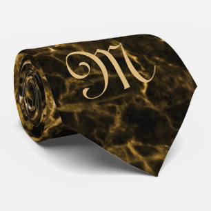 MONOGRAM PÅ BROWN MARBLE NECK TIE SLIPS