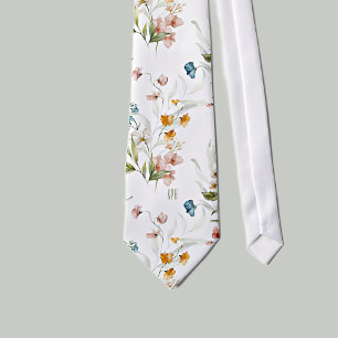 Monogram på färgstark Blommigt, biografkonst Slips