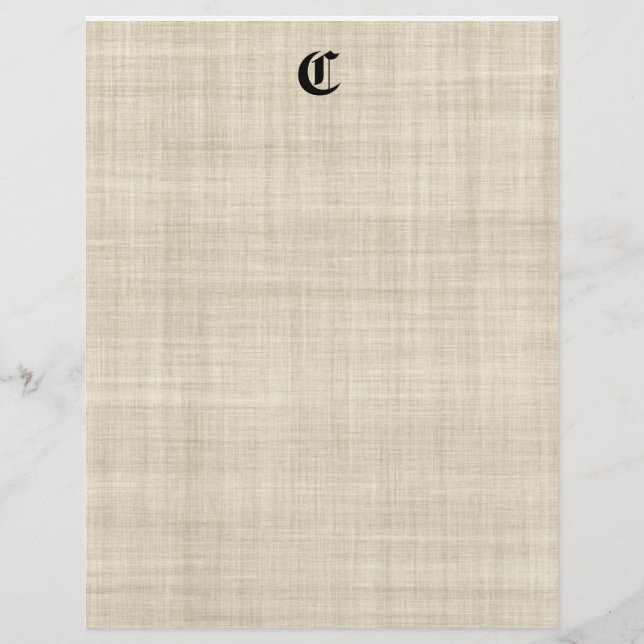 Monogram på Linen Titta Papper bakgrundsbelysning Reklamblad (Framsidan)