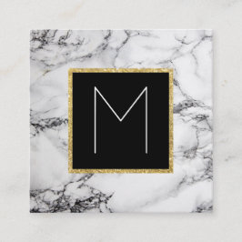 monogram på marmor fyrkantigt visitkort