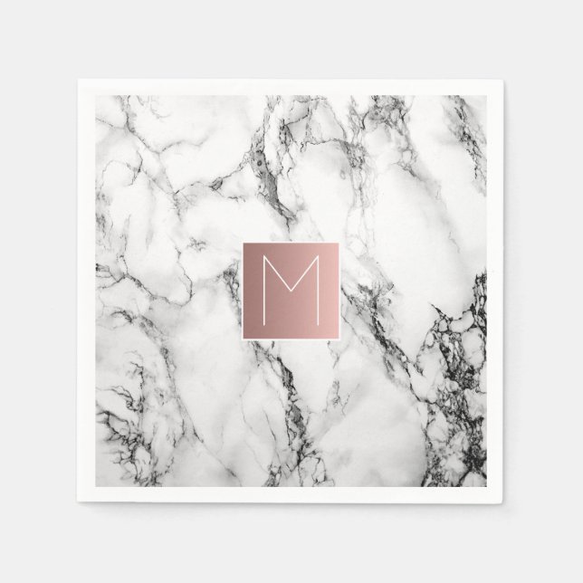 monogram på marmor pappersservett (Framsidan)