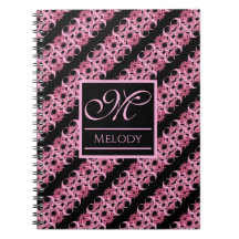 Monogram på rektal Rosa och svart