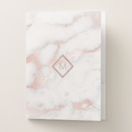 monogram på rosa grått marble