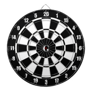 Monogram på svart och vitt darttavla