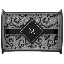 Monogram Paisley i svart