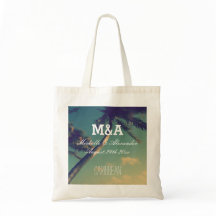Monogram palmska väskor för destination beach wedd