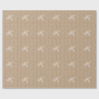 Monogram panter skinn ljusbrun mönster namn låt presentpapper