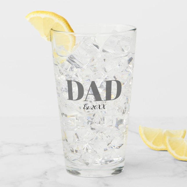 Monogram Pappa Est Modern Simple Glaskopp (Framsida Ice)
