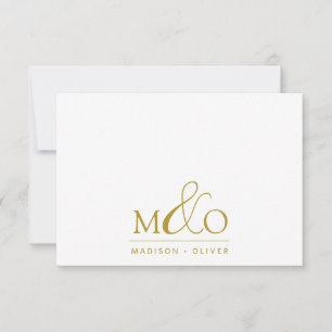 Monogram par anteckningskort för Guld Ampersand