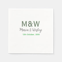 Monogram par grått grönt  modern romantisk dejt