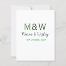 Monogram par grått grönt  modern romantisk dejt