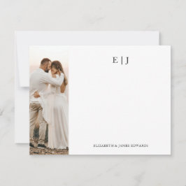 Monogram par Initialer med Photo Personlig Anteckningskort