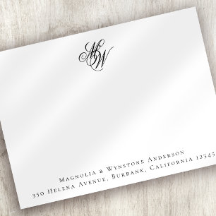Monogram par Initialer Personlig Anteckningskort